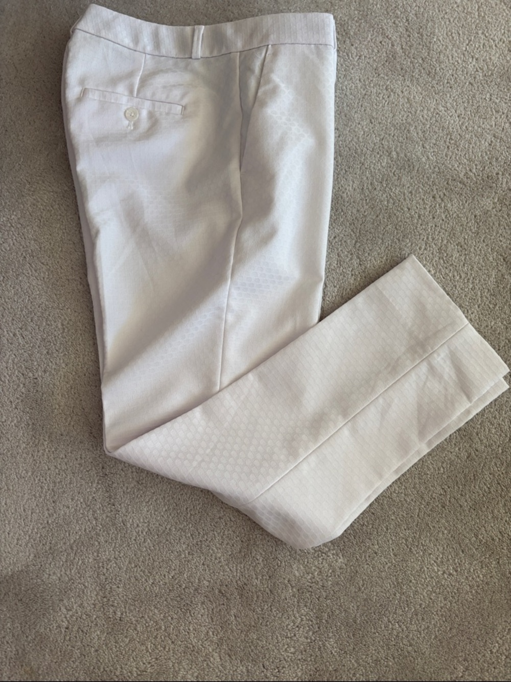 Banana Republic Women's White Textured Dress Trousers